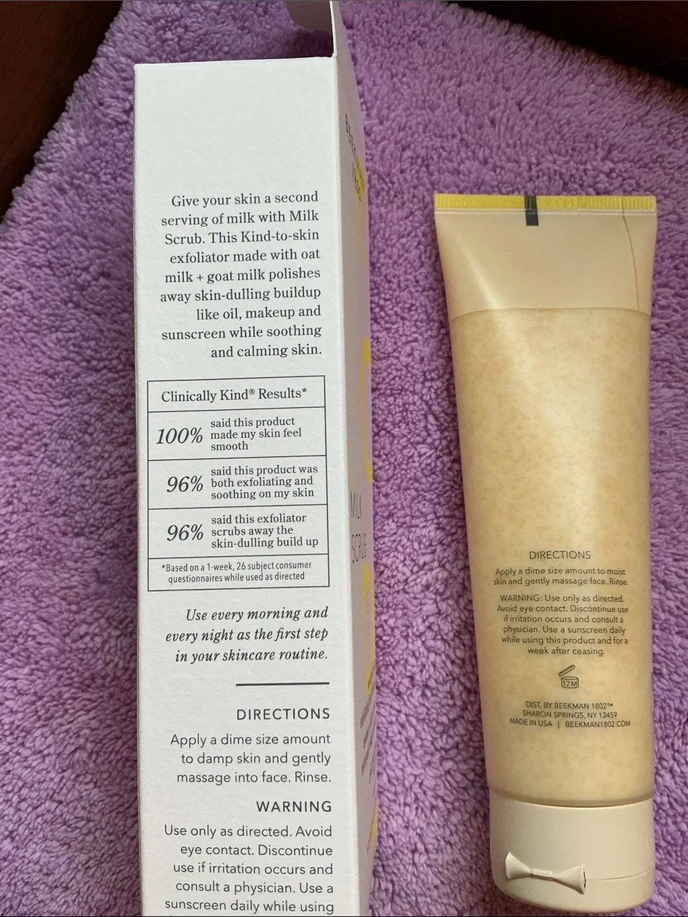 Beekman 1802 Milk Scrub - Beige Tube with Yellow Accents